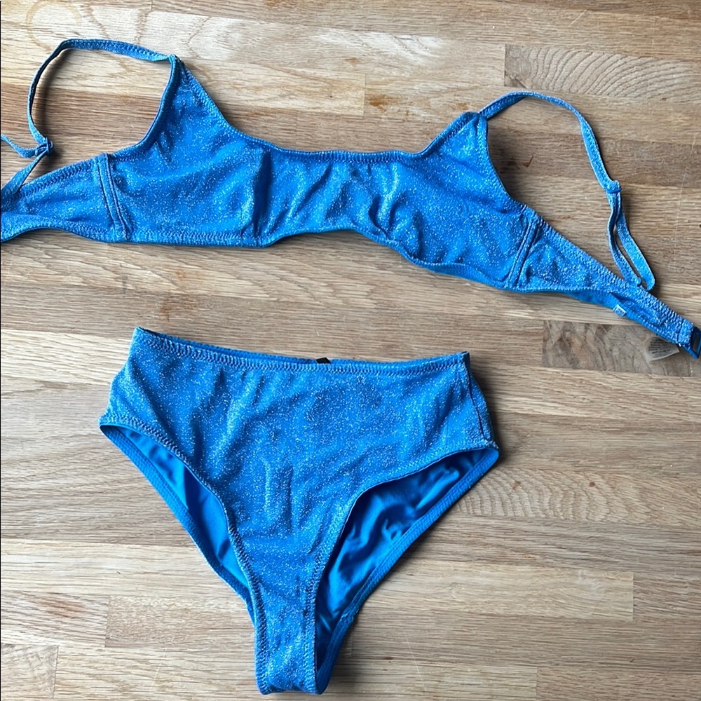 Blue Glitter Bikini Set
